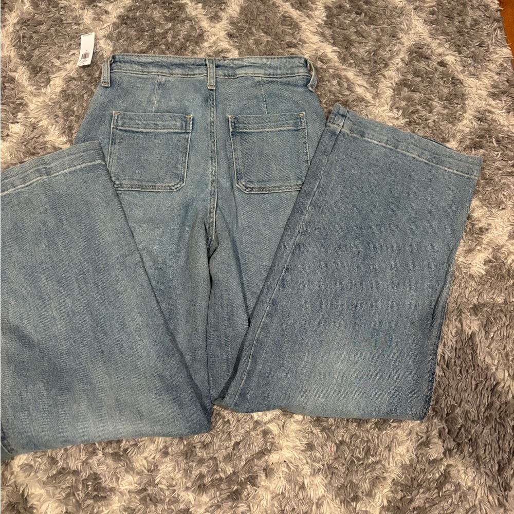 Women's LOFT Blue Wide-Leg Denim Jeans - Size 4 NWT - Picture 2 of 7